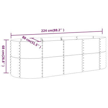 Strat înălțat grădină 224x80x68 cm oțel vopsit electrostatic - Img 5