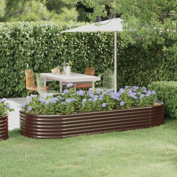 Strat înălțat grădină 249x100x36 cm oțel vopsit electrostatic - Img 1