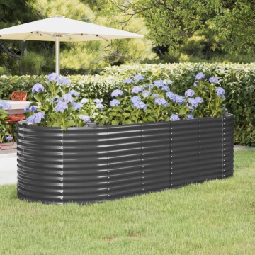 Strat înălțat grădină 249x100x68 cm oțel vopsit electrostatic - Img 1
