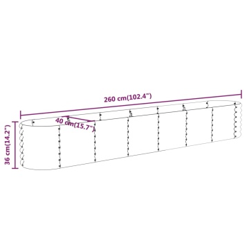 Strat înălțat grădină 260x40x36 cm oțel vopsit electrostatic - Img 5