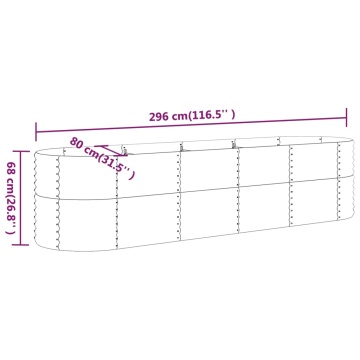Strat înălțat grădină 296x80x68 cm oțel vopsit electrostatic - Img 5