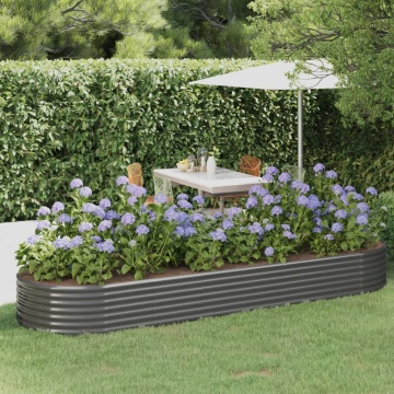 Strat înălțat grădină 322x100x36 cm oțel vopsit electrostatic - Img 1