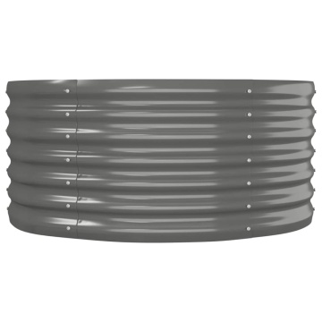 Strat înălțat grădină gri 152x80x36cm oțel vopsit electrostatic - Img 4