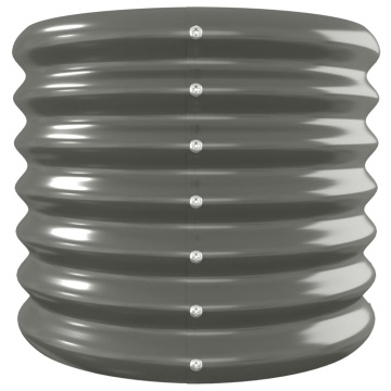 Strat înălțat grădină gri 260x40x36cm oțel vopsit electrostatic - Img 4