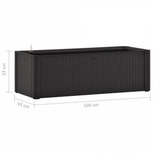 Strat înălțat grădină sistem auto-udare, antracit, 100x43x33 cm - Img 6
