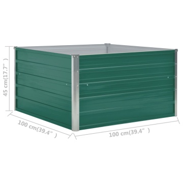 Strat înălțat grădină, verde, 100x100x45 cm, oțel galvanizat - Img 5