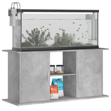 Suport acvariu, gri beton, 121x41x58 cm, lemn prelucrat - Img 3