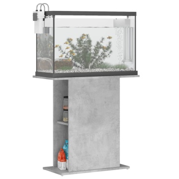Suport acvariu, gri beton, 75x36x72,5 cm, lemn prelucrat - Img 3