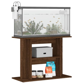 Suport acvariu, stejar maro, 80x35x60 cm, lemn prelucrat - Img 3