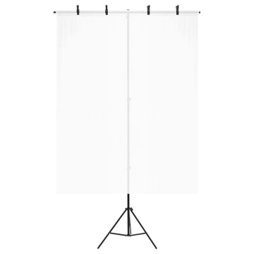 Suport de fundal în formă de T, negru, 151x60x(70-200) cm - Img 4