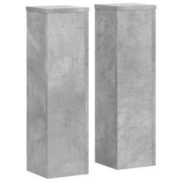 Suport de plante, 2 buc., gri beton, 17x17x60 cm lemn prelucrat - Img 2