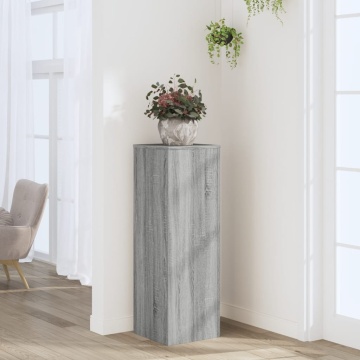 Suport de plante, sonoma gri, 33x33x100 cm, lemn prelucrat - Img 1