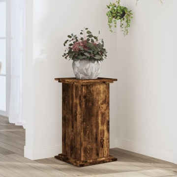 Suport de plante, stejar fumuriu, 33x33x60 cm, lemn prelucrat - Img 1