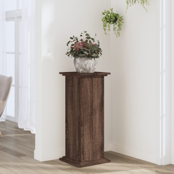 Suport de plante, stejar maro, 33x33x80 cm, lemn prelucrat - Img 1