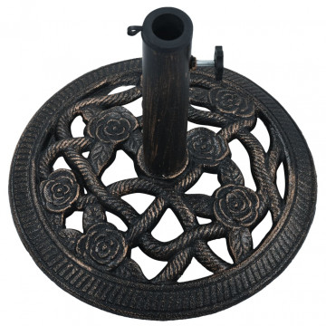 Suport de umbrelă, negru și bronz, 9 kg, fontă, 40 cm - Img 4