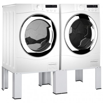 Suport dublu pentru mașina de spălat/uscător, alb - Img 1