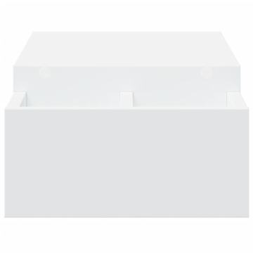 Suport monitor cu depozitare, alb, 70x27x15 cm, lemn prelucrat - Img 8