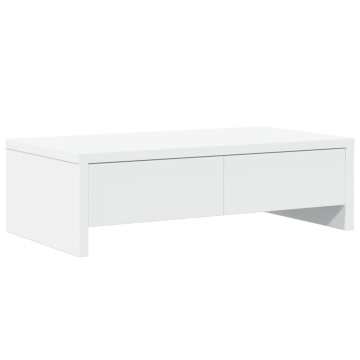 Suport monitor cu sertare, alb, 50x27x15 cm, lemn prelucrat - Img 2