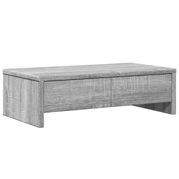 Suport monitor cu sertare gri sonoma 50x27x15 cm lemn prelucrat - Img 2