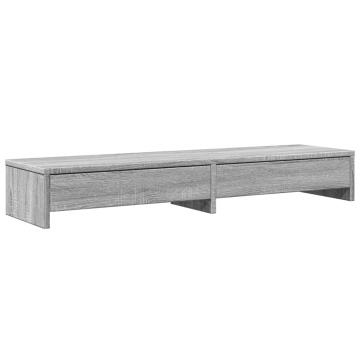 Suport monitor cu sertare sonoma gri 100x27x15cm lemn prelucrat - Img 2