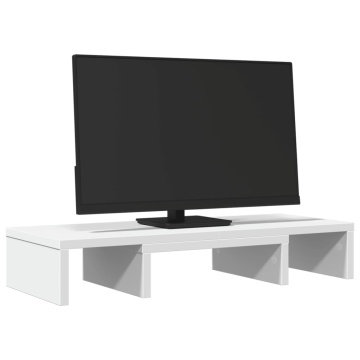 Suport monitor reglabil, alb, 60x24x10,5 cm, lemn prelucrat - Img 3