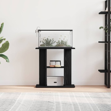 Suport pentru acvariu Stejar negru 60x30x60 cm lemn prelucrat - Img 3