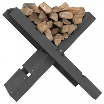 Suport pentru bușteni gri 47x39,5x48 cm lemn masiv de pin - Img 4