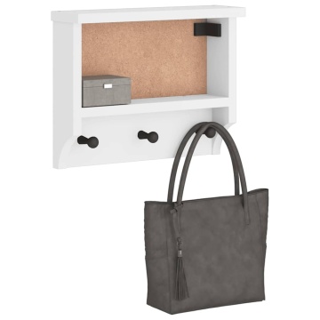 Suport pentru haine SANDNES alb 45x12x35 cm lemn masiv de pin - Img 1