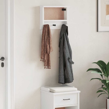 Suport pentru haine SANDNES alb 45x12x35 cm lemn masiv de pin - Img 3