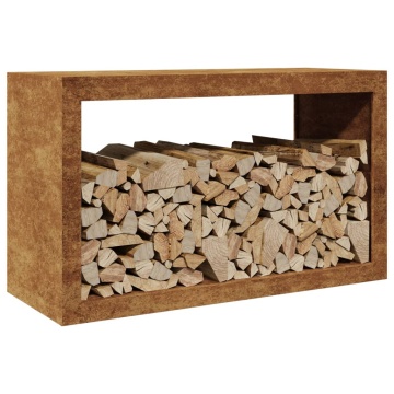 Suport pentru lemne de foc 100x40x60 cm Oțel pentru intemperii - Img 3