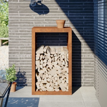 Suport pentru lemne de foc, 60x40x100 cm, oțel corten - Img 1