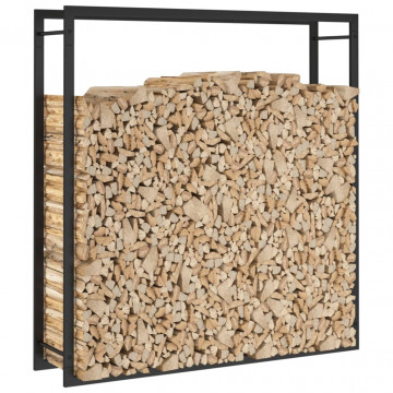 Suport pentru lemne de foc, negru mat, 110x28x116 cm, oțel - Img 7