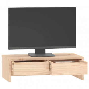 Suport pentru monitor, 50x27x15 cm, lemn masiv de pin - Img 4