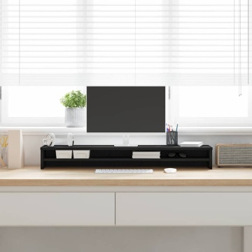 Suport pentru monitor Stejar negru 100x24x13 cm lemn prelucrat - Img 3