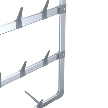 Suport pentru pantofi suspendat, argintiu, 66x13x139 cm - Img 6