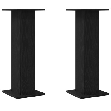Suport pentru plante 2 buc Negru Stejar 30x30x80 cm Lemn prelucrat - Img 2