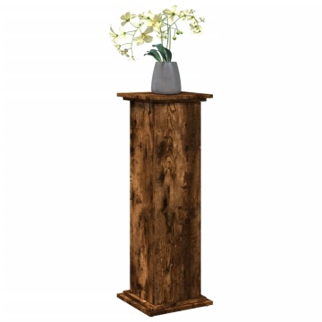 Suport prezentare cu depozitare stejar fumuriu 31x30x90 cm lemn - Img 3