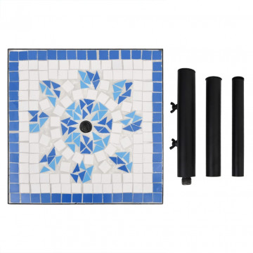 Suport umbrelă de soare, albastru și alb, pătrat, 12 kg - Img 7