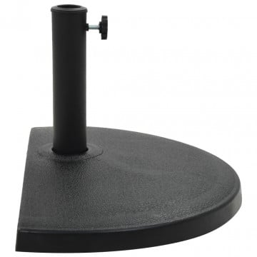 Suport umbrelă de soare, negru, 15 kg, polirășină, semi-rotund - Img 2