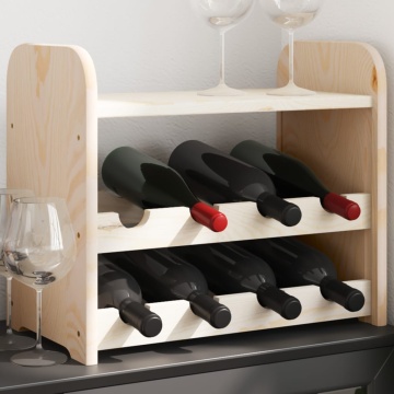Suport vinuri cu raft superior, 43x25x37 cm, lemn masiv de pin - Img 1