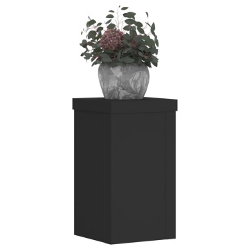Suporturi de plante, 2 buc., negru, 10x10x18 cm, lemn prelucrat - Img 3