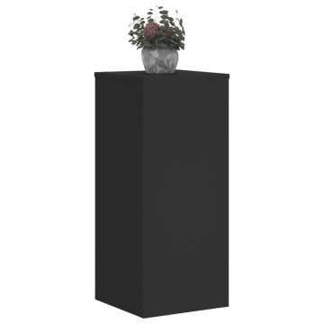 Suporturi de plante, 2 buc., negru, 30x30x70 cm, lemn prelucrat - Img 3