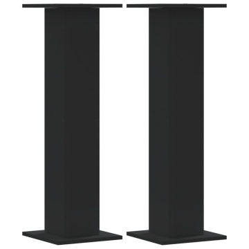 Suporturi de plante, 2 buc., negru, 30x30x95 cm, lemn prelucrat - Img 2