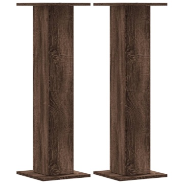 Suporturi plante 2 buc. stejar maro 30x30x95 cm lemn prelucrat - Img 2
