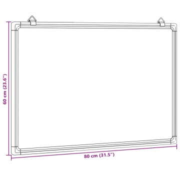 Tablă magnetică, alb, 80x60x1,7 cm, aluminiu - Img 5