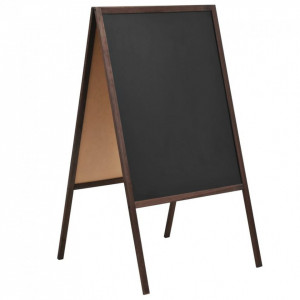 Tablă neagră cu două fețe, lemn cedru, verticală, 60 x 80 cm - Img 1