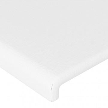 Tăblie de pat, alb, 100x5x78/88 cm, piele ecologică - Img 4