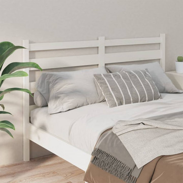 Tăblie de pat, alb, 126x4x100 cm, lemn masiv de pin - Img 3