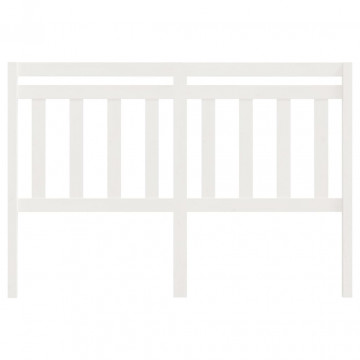 Tăblie de pat, alb, 126x4x100 cm, lemn masiv de pin - Img 3
