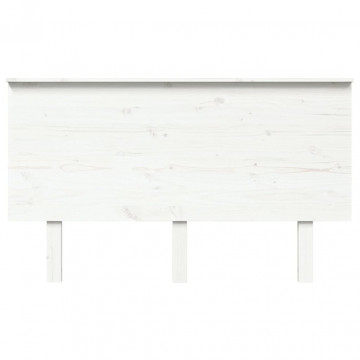 Tăblie de pat, alb, 139x6x82,5 cm, lemn masiv de pin - Img 3